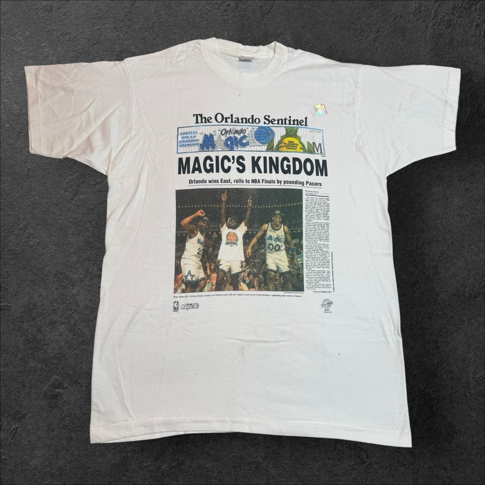 Vintage 1995 Orlando Magic NBA Finals East Champs Orlando Sentinel Shirt XL